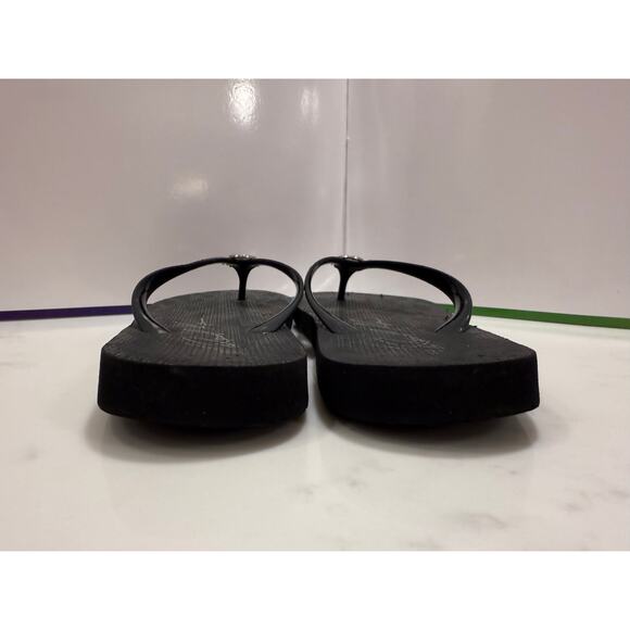 MK Michael Kors Flip Flops Black Classic Size 10 - Picture 2 of 8